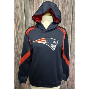 NFL Team Apparel YOUTH Sweater L 14/16 Blue New England Patriots Pullover Hoodie